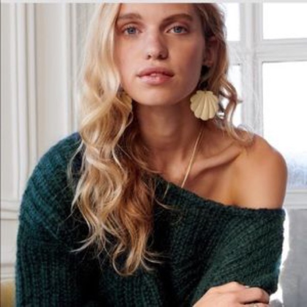 Sezane Simone jumper/sweater in bottle green size medium. Mohair blend. EUC